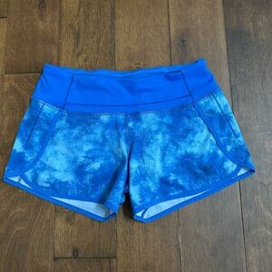 lululemon athletica Tie-Dye Blue Women's Athletic Speed Up Shorts